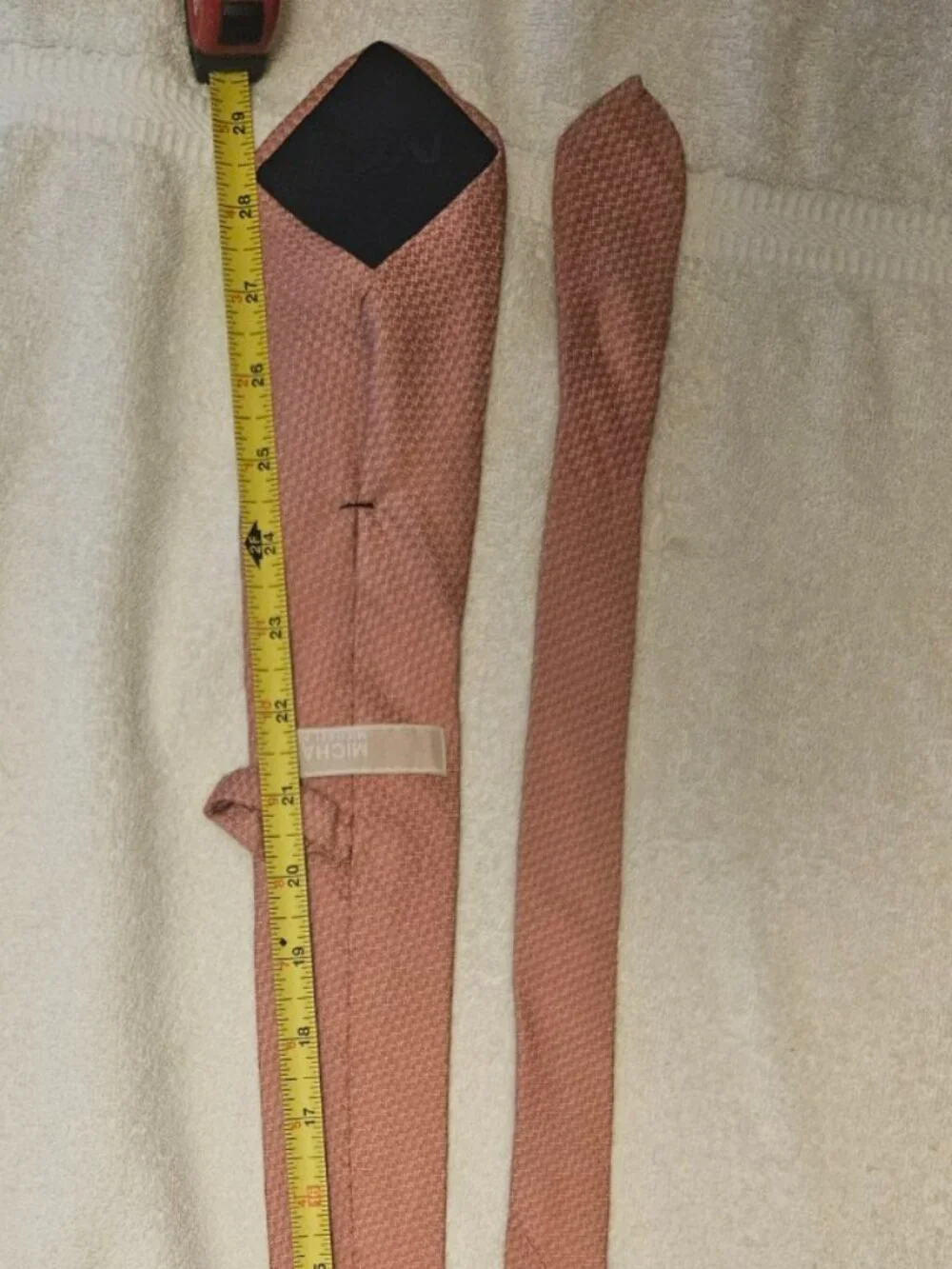 Michael Kors Tie Salmon Pink Textured Geometric Necktie 58 x 3.25 t2